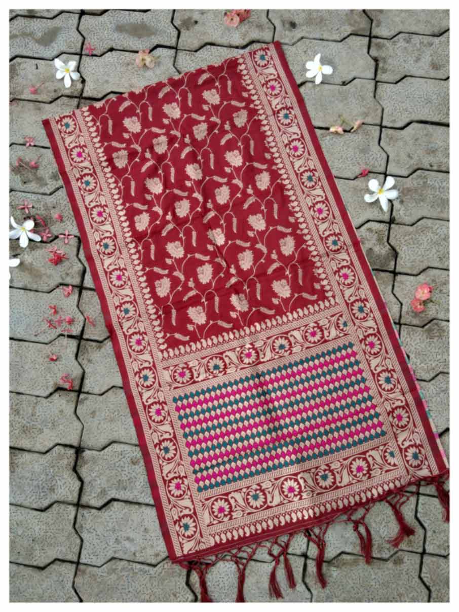 Banarasi Silk Zari Work Wholesale Dupatta-KD264 Banarasi Silk Zari Work Wholesale Dupatta-KD264